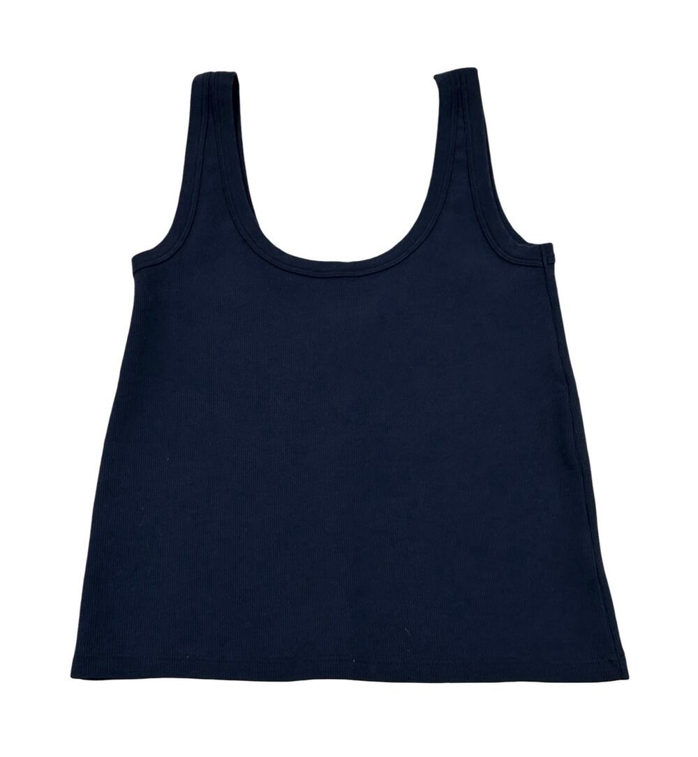 Sold Out NYC The Scoop It Up Tank Top Womens Size L Navy Blue Ribbed